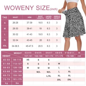 WOWENY Womens Golf Skorts Skirts with Pockets 20'' Athletic Modest Tennis Skirts with Shorts Knee Length Skorts Skirts Black