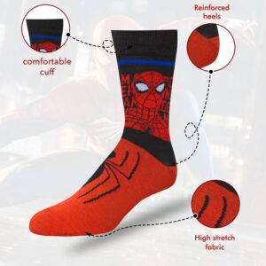 Marvel Spiderman Socks for Boys & Men, 6-Pack Socks for Men & Boys Socks, Men's Athletic Socks, Athletic Socks for Boys,