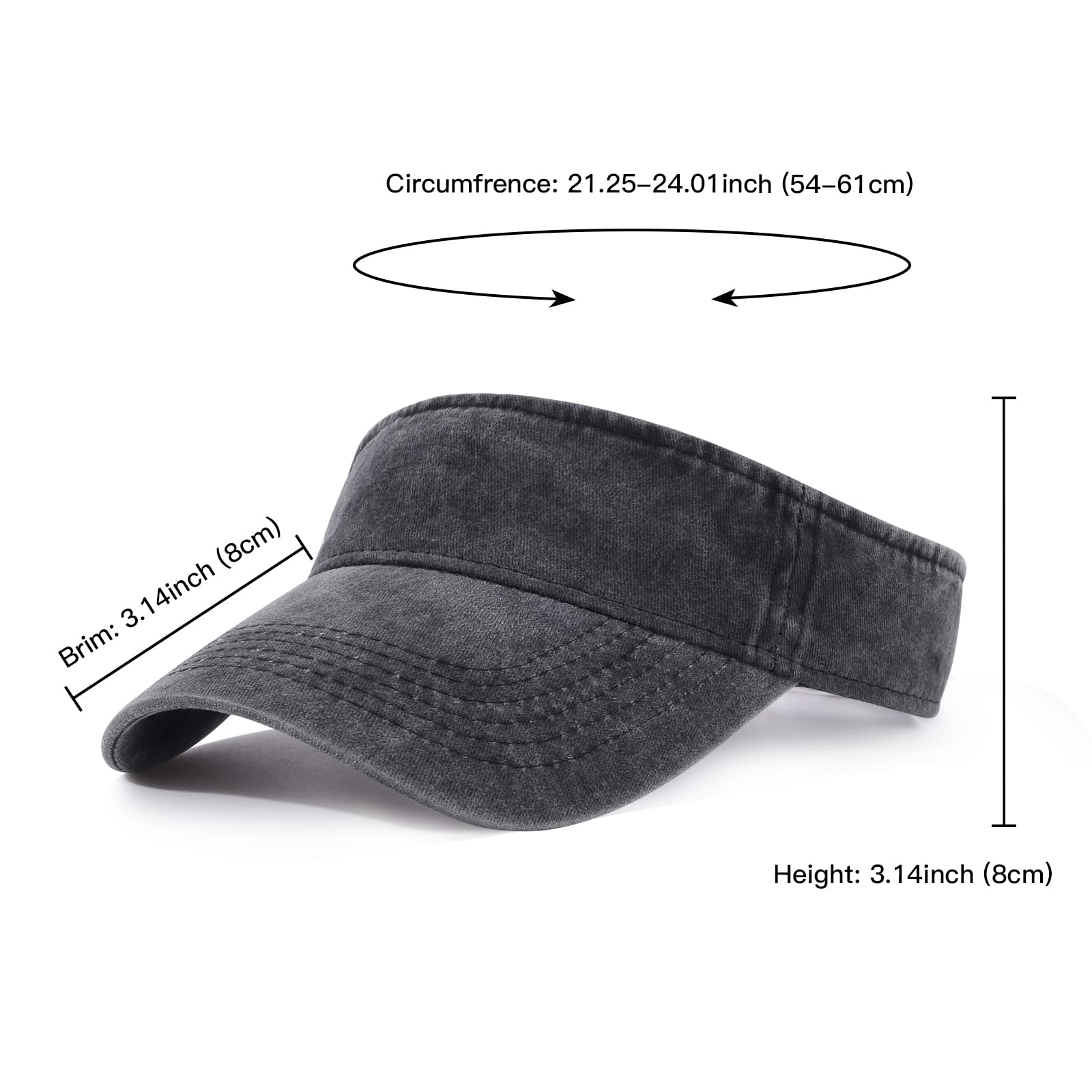 HH HOFNEN Sports Sun Visor Hats Twill Cotton Ball Caps for Men Women Adults Kids