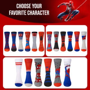 Marvel Spiderman Socks for Boys & Men, 6-Pack Socks for Men & Boys Socks, Men's Athletic Socks, Athletic Socks for Boys,