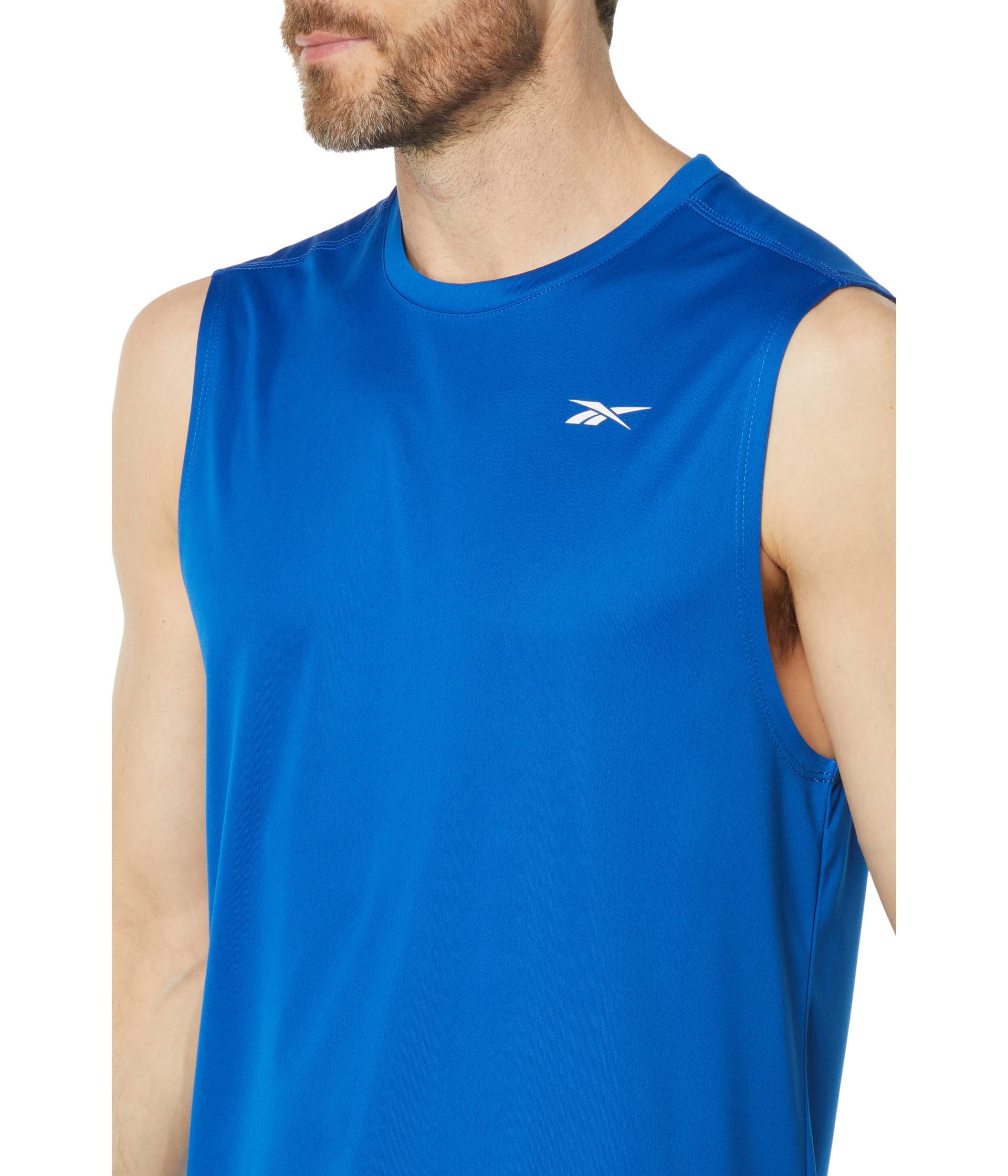 Reebok Men's Standard Workout Ready Sleeveless Tee, Vector Blue, X-Large