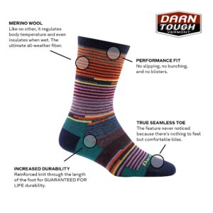 Darn Tough Women's Pixie Crew Lightweight Lifestyle Sock (Style 1692) - Teal, Medium