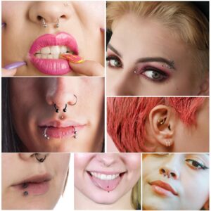 ONESING 20 Pcs Septum Rings 16G Septum Jewelry Septum Rings for Women Septum Lip Rings Nose Piercing Jewelry Tragus Horseshoe Earrings Hypoallergenic Stainless Steel Septum Ring 10mm