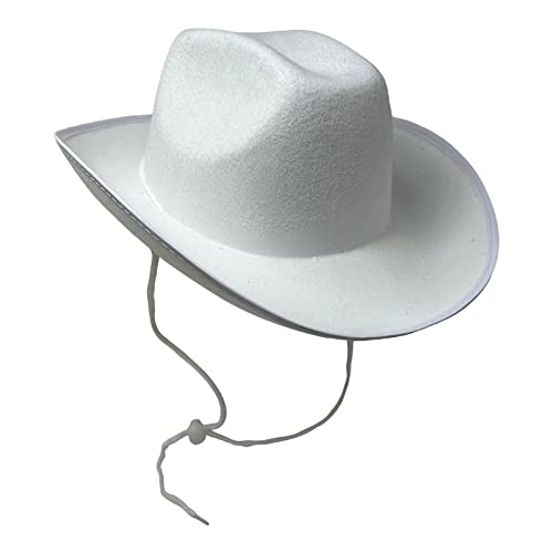 Cosmic Chameleon White Cowboy Hat with Paisely Bandana for teens and adult, Designed for for Dress-Up Parties and Play Costume Accessories