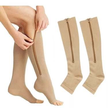 C2 techwear 2 Pairs Open Toe Zippered Compression Socks |Boost Circulation |Comfortable for Everyday Wear and Travel