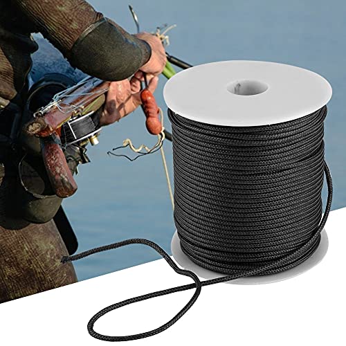 Demeras Fish Line, Wear Resistant 50meter/164ft 16 Strand Fishing Line for Wreck Cave Diving(Black)