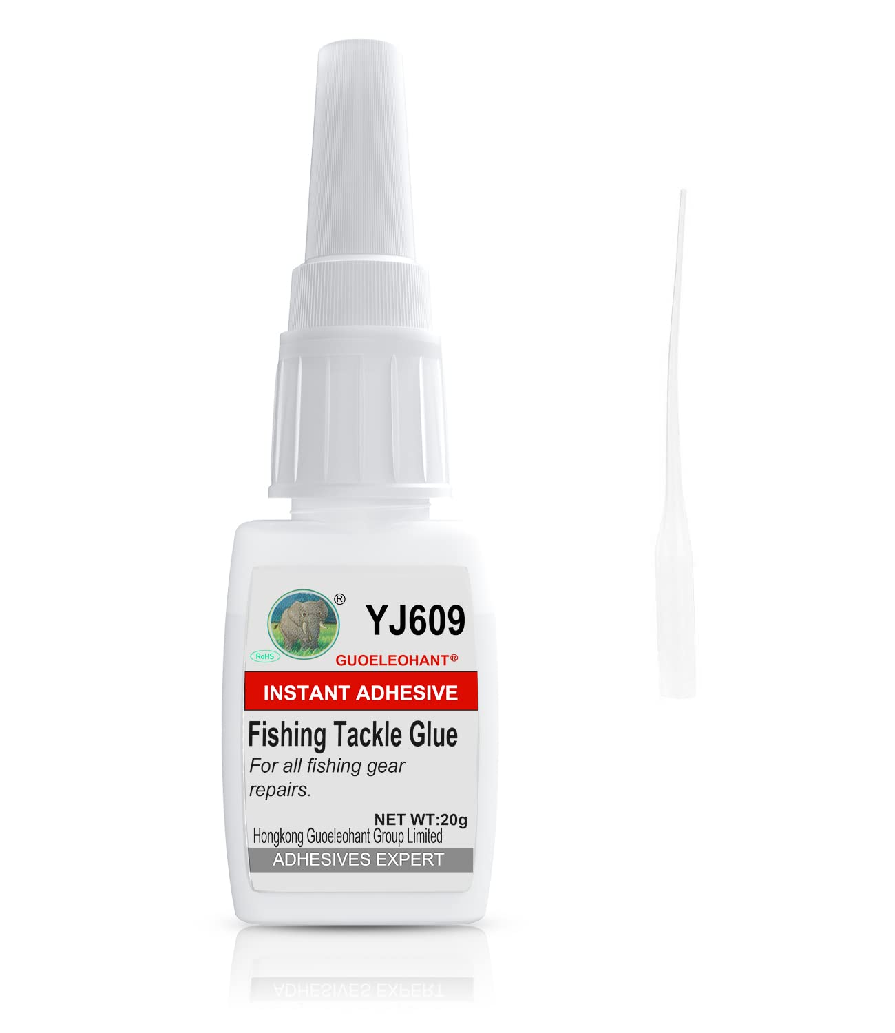 Weglau Fishing Tackle Glue, Fast Bonding Fishing Rod Glue, Suitable for all fishing gear repairs such as bar and rope connection, fishing rod crack repair, bracket repair, drift box repair, etc. - 20g