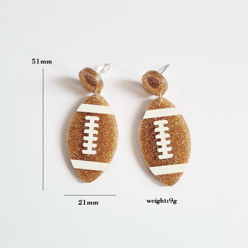 Acrylic Baseball Earrings Cool Punk Football Baseball Basketball Sports Drop Dangle Earrings Lightweight Rugby Soccer Statement Earring for Women Sport Lover Jewelry Gift-A 4pcs