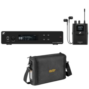 sennheiser xsw iem set stereo in-ear wireless monitoring system a: 476 to 500 mhz (509146) bundle with auray carrying bag for wireless system