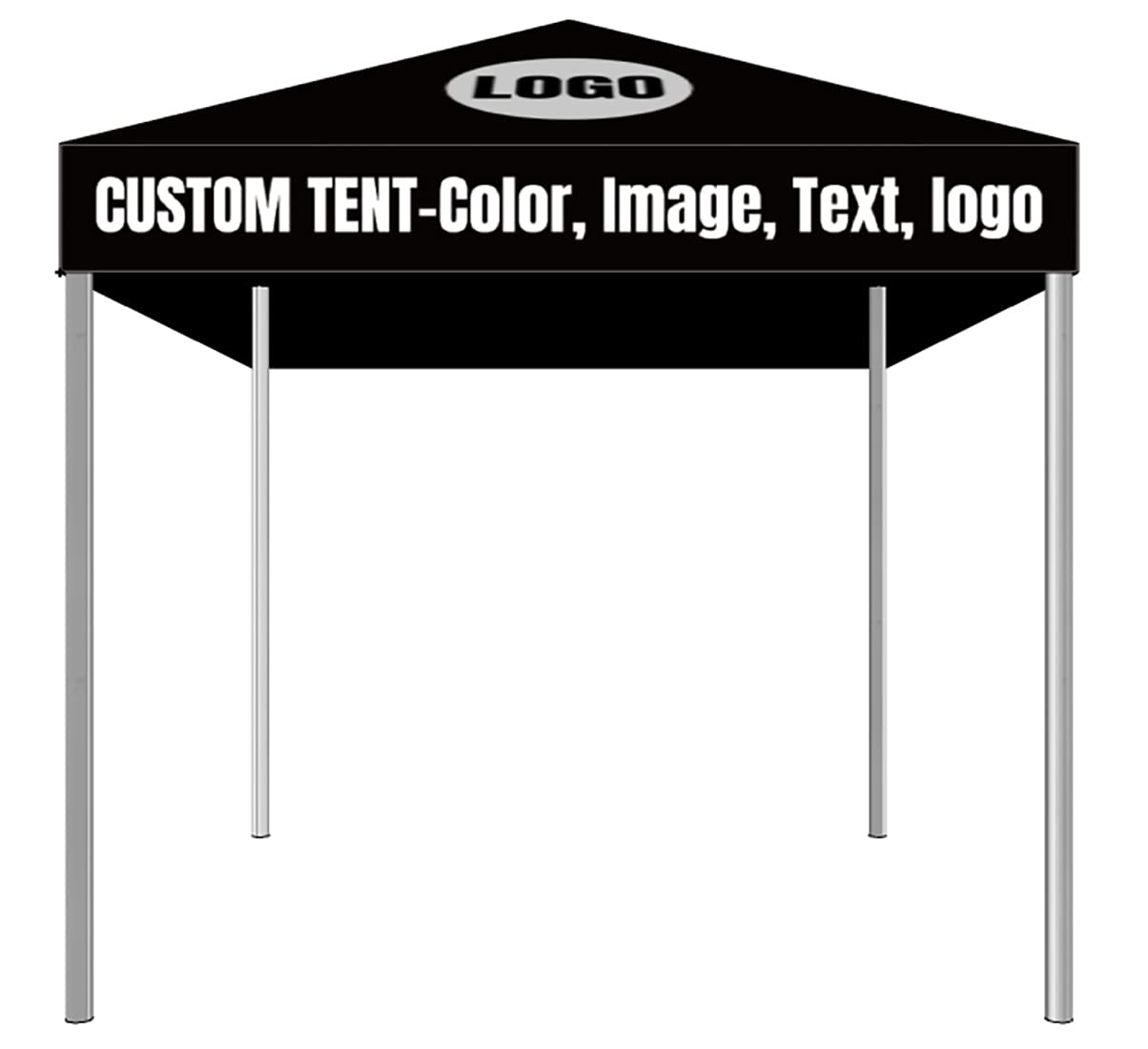 SOSITE Custom Logo Pop Up Canopy Tent for Trade Show with Roof-10x10