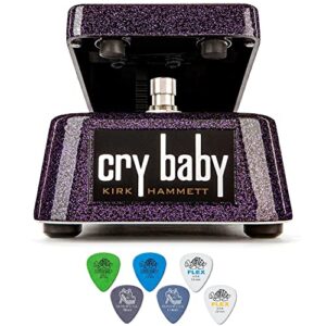 Briskdrop Dunlop KH95X Special Edition Kirk Hammett Signature Cry Baby Wah - Bundle with 6 Picks, Assorted,Purple (KH95x-6picks)