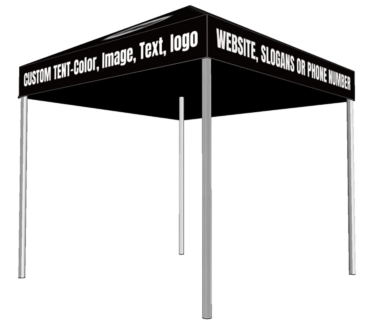 SOSITE Custom Logo Pop Up Canopy Tent for Trade Show with Roof-10x10