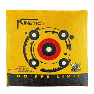 Morrell Targets 144 Yellow Jacket Kinetic 1.0 65 Pound Portable Field Point Archery Bag Target w/ 2 Shooting Sides, 10 Bullseyes, and Handles, Yellow