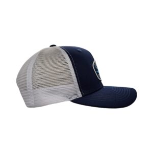 Glacier Trucker Hat w/National Park Woven Patch (Navy/White)