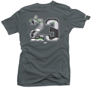 jordan 5 green bean match tees - snelos 23 gray | small