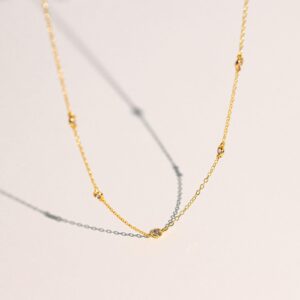 VRIUA Gold Necklace for Women,Dainty Gold Necklace 14K Gold Plated Gold Necklace for Women Diamond Necklaces for Women Everyday Jewelry Necklaces for Women