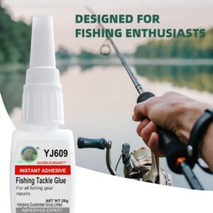 Weglau Fishing Tackle Glue, Fast Bonding Fishing Rod Glue, Suitable for all fishing gear repairs such as bar and rope connection, fishing rod crack repair, bracket repair, drift box repair, etc. - 20g