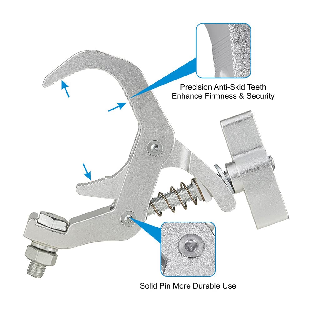 Pro Truss Clamp 1.57-2.36 Inch, 4 Pack Olaalite Stage Lighting Clamps Heavy Duty 330lb, Perfect Fit for Tube OD 40-60mm, Premium Pro Truss Clamp for Moving Head Stage lighting Fixtures