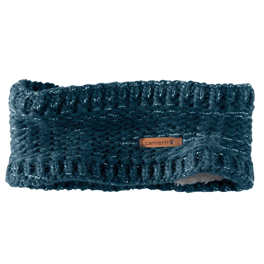 Carhartt Women's Knit Sherpa-Lined Headband, Night Blue, One Size (Pack of 1)