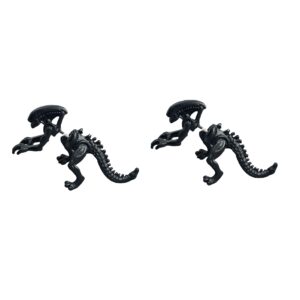 SBI Jewelry Black Vintage Xenomorph Earrings Cute Weird Earrings for Women Men Sister Brother Friend 4D Funny Alien PredAlien Deacon