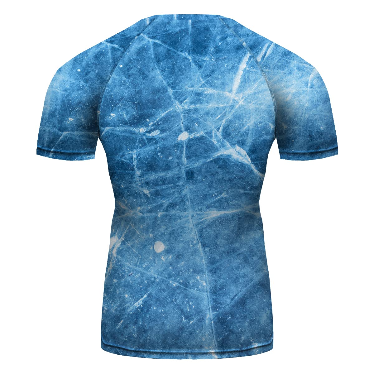 Jiu Jitsu BJJ Rash Guard—Design Your Own Compression Trainning Top Front & Back Add Your Text Blue Marble