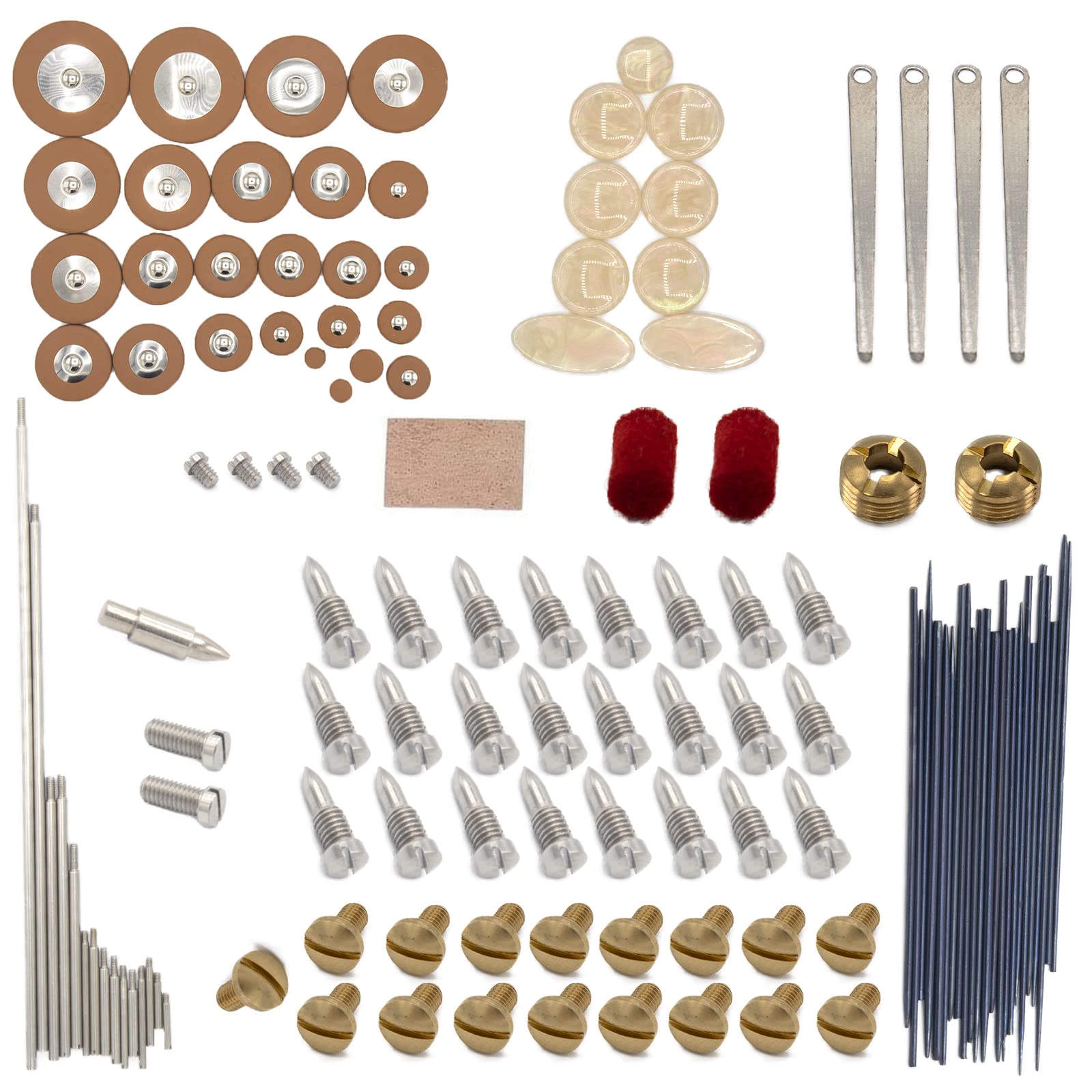 Cheerock Alto Sax Repair Kit Alto Saxophone Repair Parts including Screws Sound Hole Pad Spring Needles Rollers DIY Tools