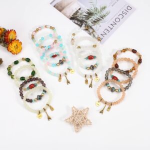 Stretch Bohemian Bracelets for Women Tower Love Owl Stackable Multilayer Colorful Beaded Charm Bracelet Friends Gifts Handmade Jewelry