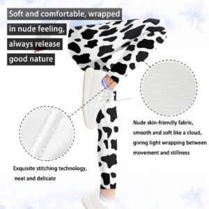 PZZ BEACH Cow Print Girls Active Legging Yoga Pants High Waist Tummy Control Dance Athletic Leggings