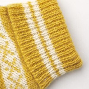 Hestra Unisex Isvik Wool Mittens for Cold Weather & Everyday Wear - Mustard/Offwhite - 8