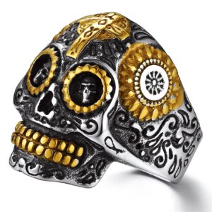 ChainsProMax Skeleton Ring Size 14 Gothic Rings for Women