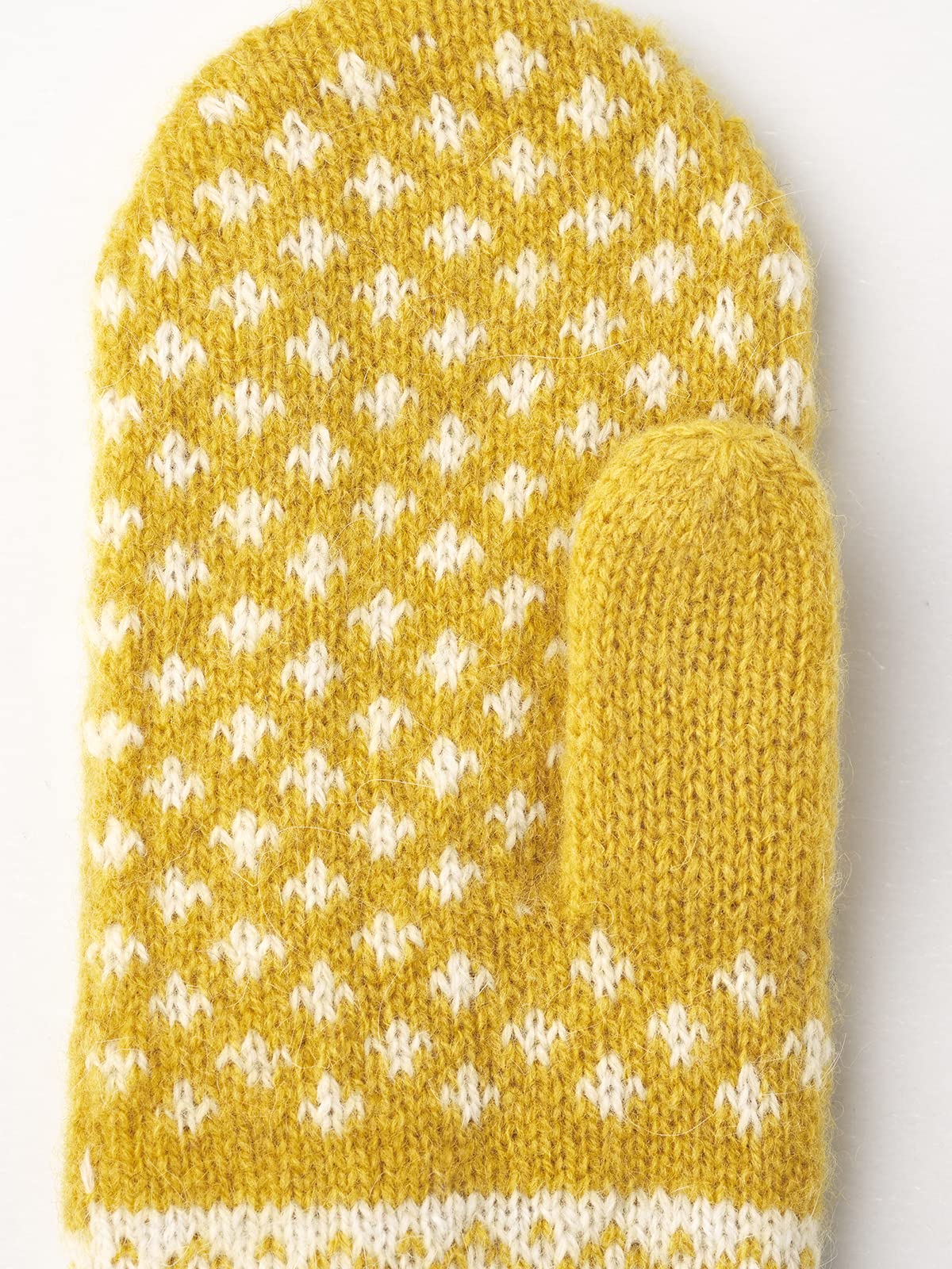 Hestra Unisex Isvik Wool Mittens for Cold Weather & Everyday Wear - Mustard/Offwhite - 8