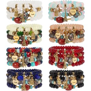 stretch bohemian bracelets for women tower love owl stackable multilayer colorful beaded charm bracelet friends gifts handmade jewelry