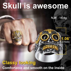 ChainsProMax Skeleton Ring Size 14 Gothic Rings for Women