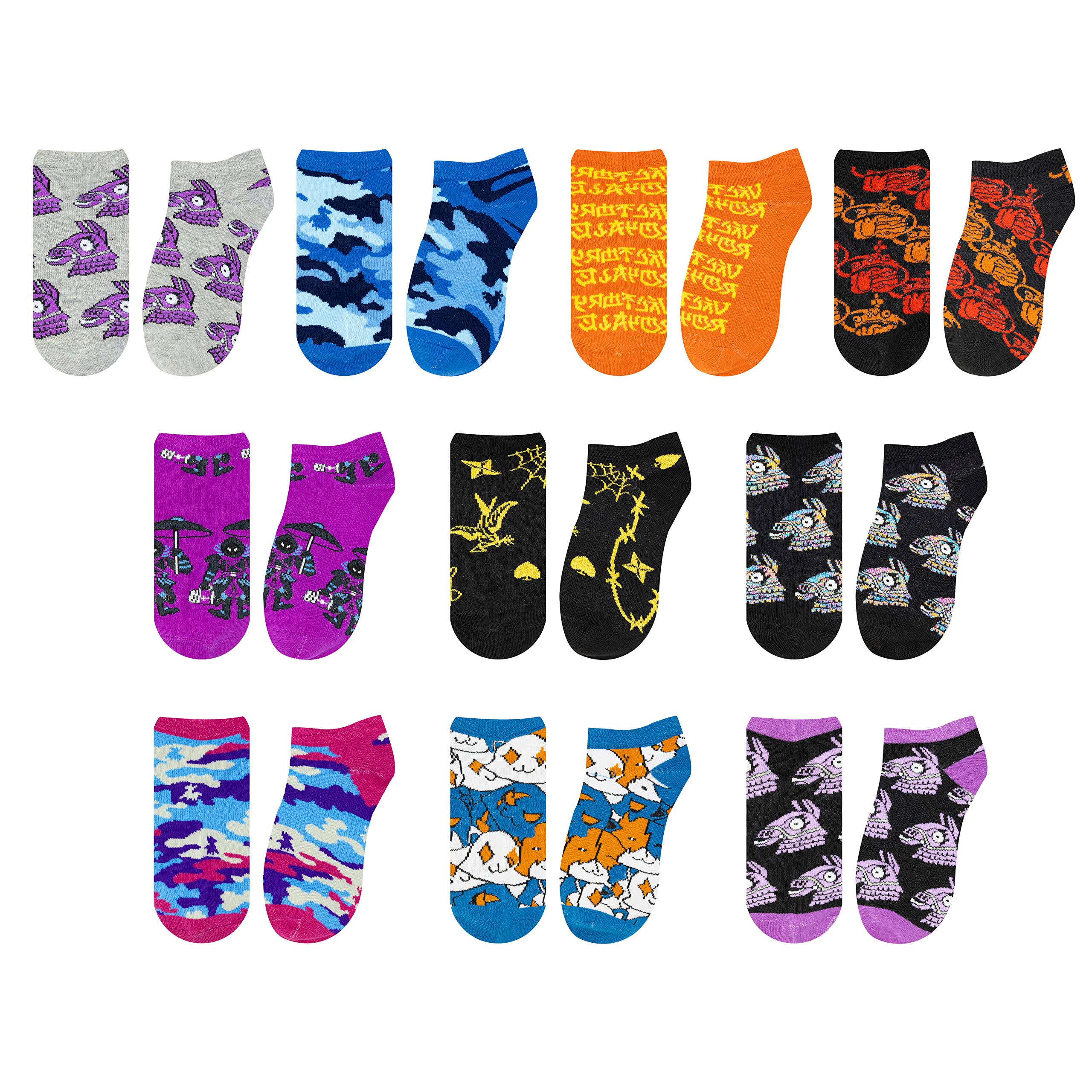 FORTNITE Fortnight Boys Socks, 10-Pack Socks for Boys with Battle Royale Design, Athletic Socks for Boys, Socks for Boys