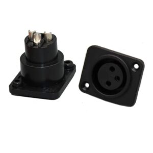 GDQLCNXB XLR Female Jack 3 Pin Panel Mount Jacks, XLR Female Socket Connector 10 Pcs,Black Plastic Housing.