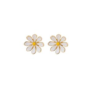 daisy flower stud earrings.cute chrysanthemum dangle earring little sun flower drop earring for women jewelry (stud)