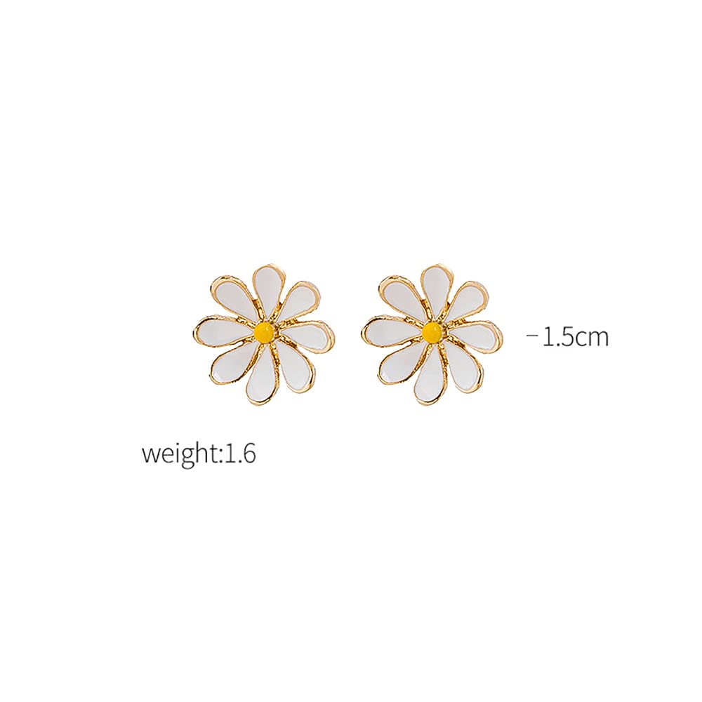 Daisy Flower Stud Earrings.Cute Chrysanthemum Dangle Earring Little Sun Flower Drop Earring for Women Jewelry (Stud)