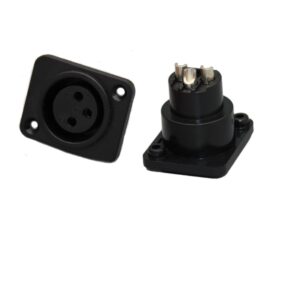 GDQLCNXB XLR Female Jack 3 Pin Panel Mount Jacks, XLR Female Socket Connector 10 Pcs,Black Plastic Housing.