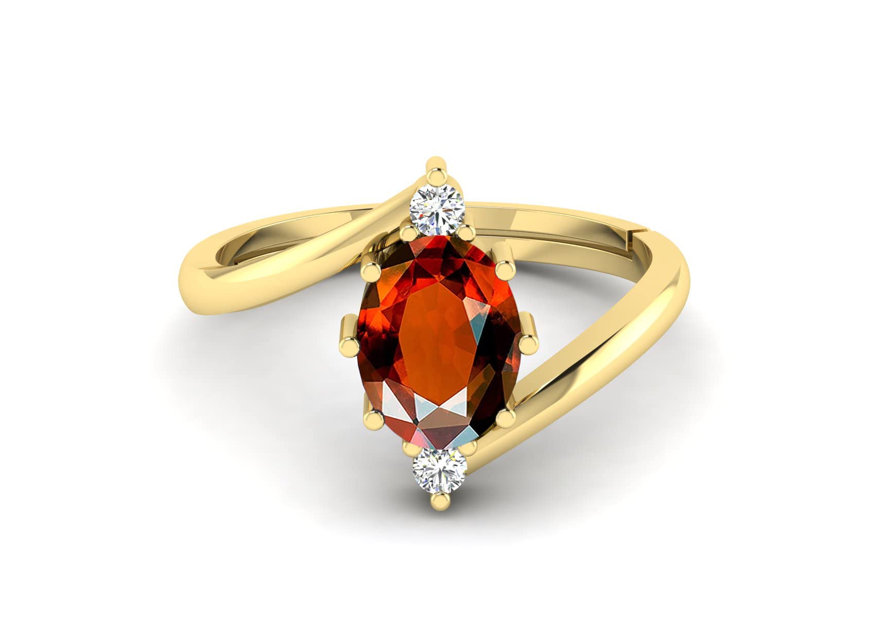 SirDaksh 6.50 Carat Natural Gomed Looes Gemstone Gold Plated Ring For Women's