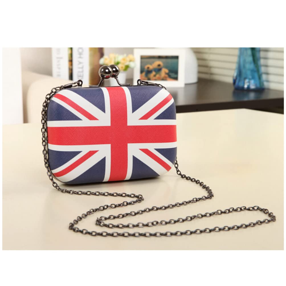 PRETYZOOM Evening Chain Bag Union Jack Flags National Flag Pattern Bag Clutch Wallet for Women Crossbody Ladies Shoulder Bags Flag Handbag Clutch Purse Sling One Shoulder U.k. Women's