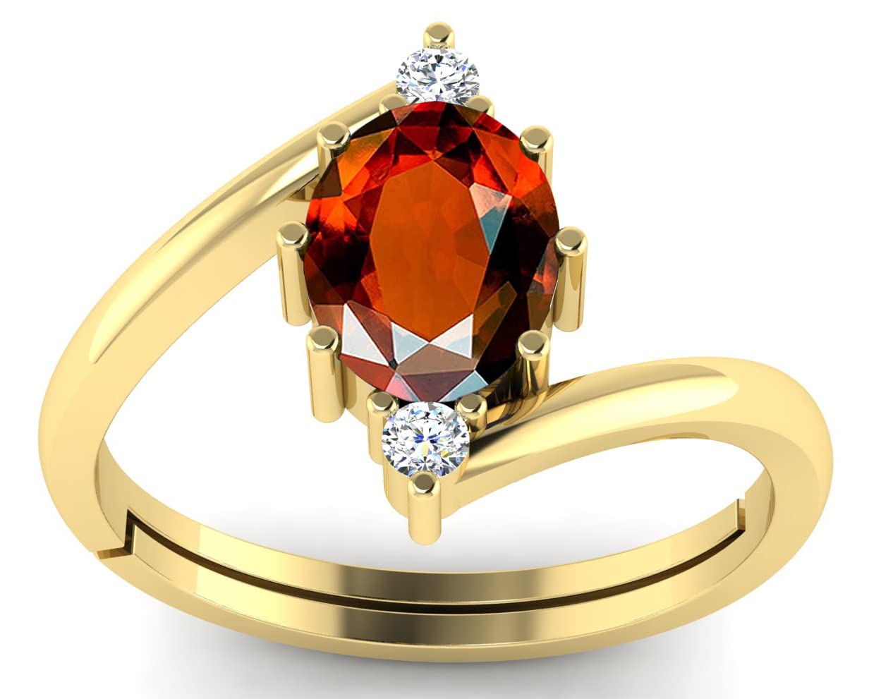 SirDaksh 6.50 Carat Natural Gomed Looes Gemstone Gold Plated Ring For Women's