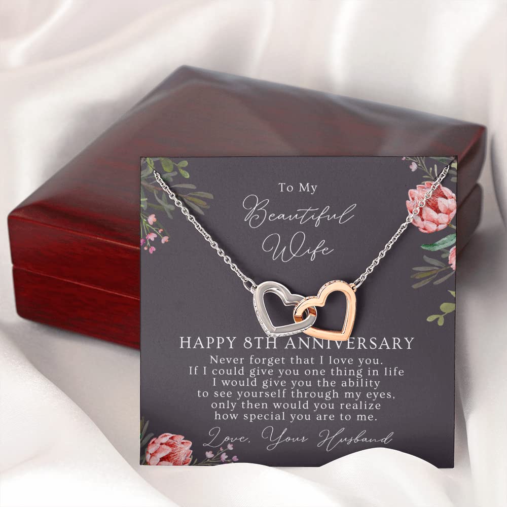 8th Wedding Anniversary Wife Gift – 8th Anniversary Necklace Gift For Wife – 8 Year Wedding Jewelry Gift For Her – 8 Year Anniversary Wedding Present – 8THV4-IH1