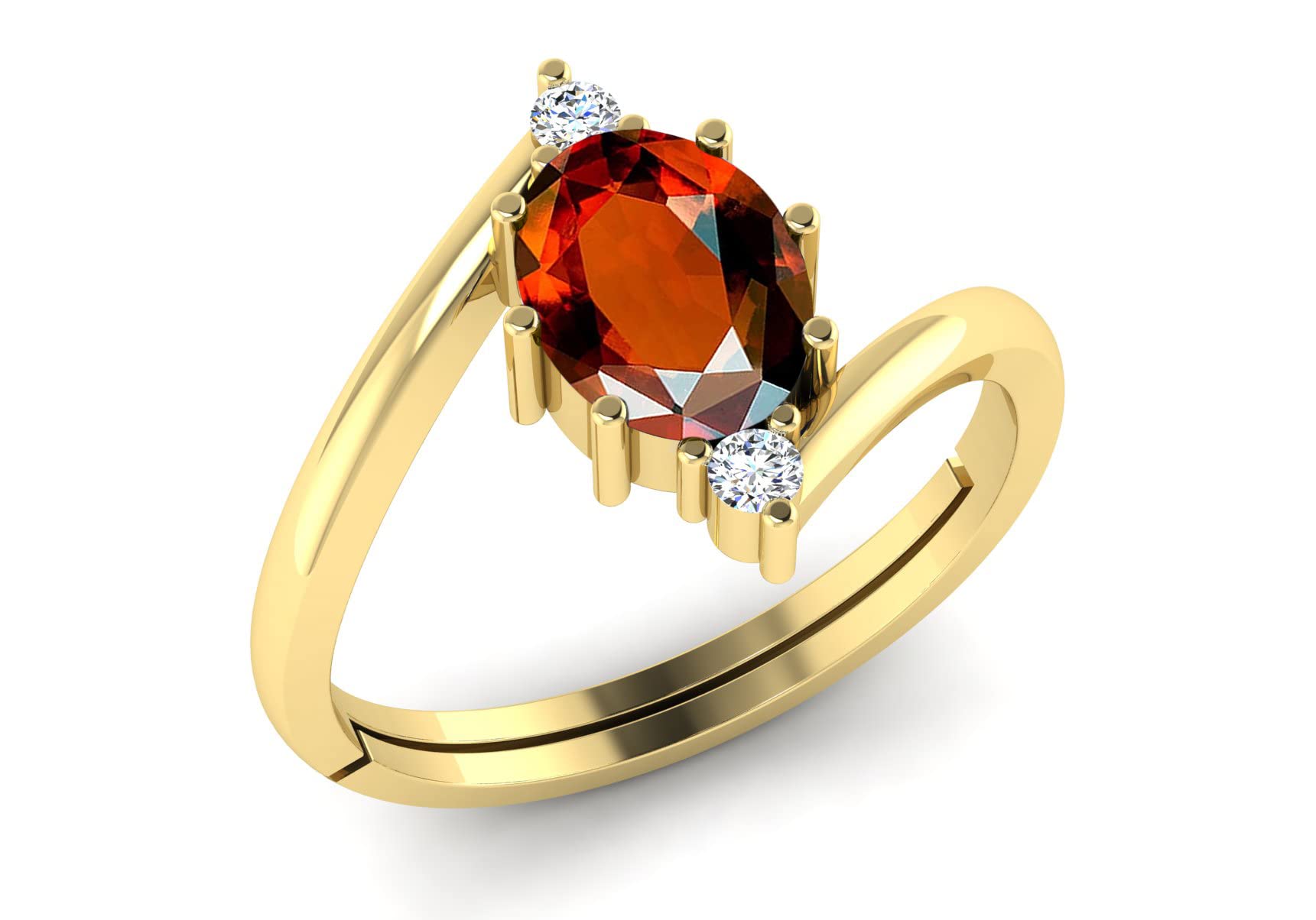 SirDaksh 6.50 Carat Natural Gomed Looes Gemstone Gold Plated Ring For Women's