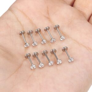 Xnsjeyy 20G Threadless Push in Lip Rings Nose Rings for Women 316l Surgical Steel Labret Jewelry Monroe Lip Rings Piercing Tragus Rook Helix Cartilage Forward Earring Piercing Jewelry 8mm Silver