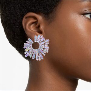 BiBeary Statement Earrings for Women Round Fashion Bohemian Pave Crystal Fashion Prom Party Pageant