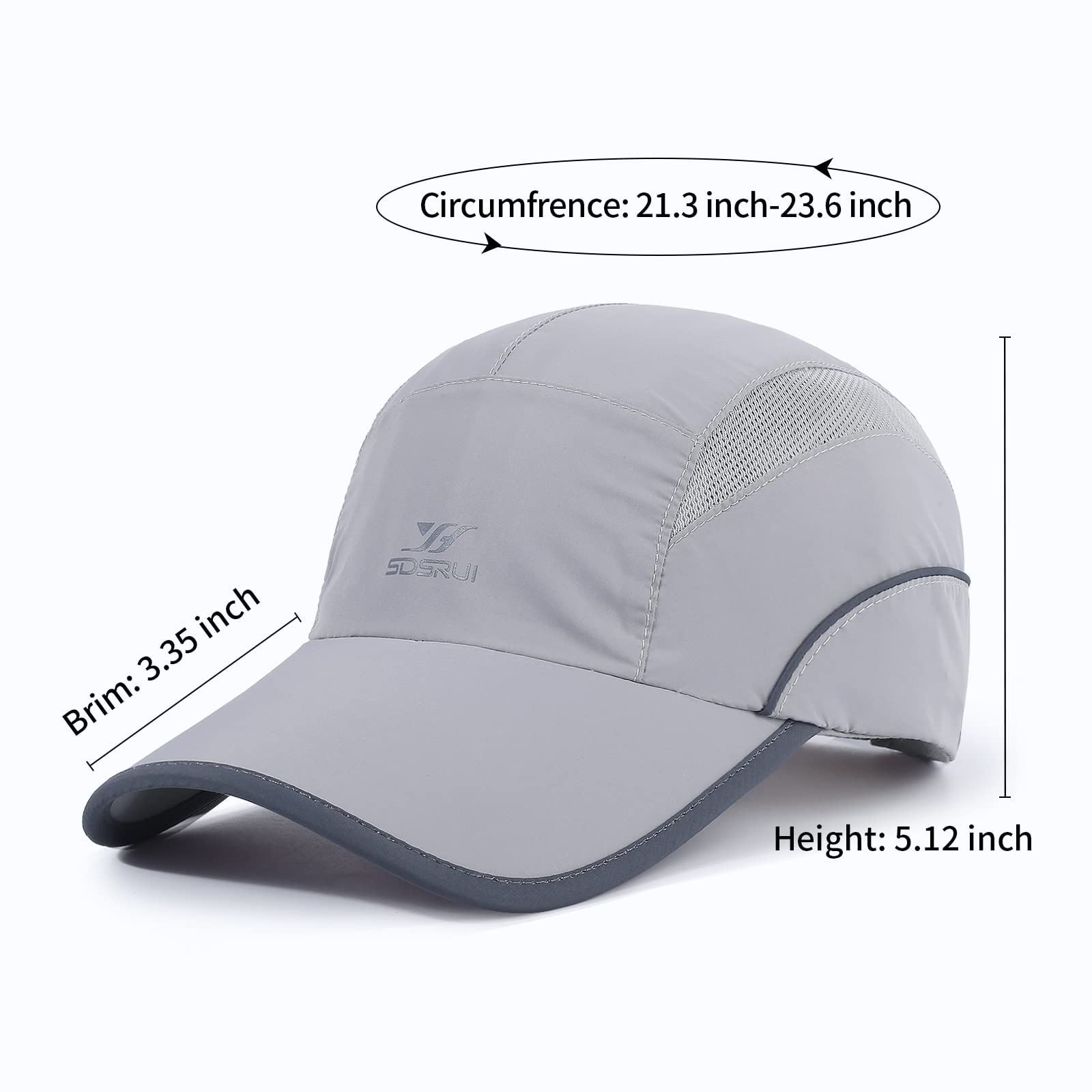 kozinu Running Hat Mesh Sports Cap Lightweight Quick Drying Runner Cap for Men Women Gray