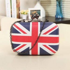 PRETYZOOM Evening Chain Bag Union Jack Flags National Flag Pattern Bag Clutch Wallet for Women Crossbody Ladies Shoulder Bags Flag Handbag Clutch Purse Sling One Shoulder U.k. Women's