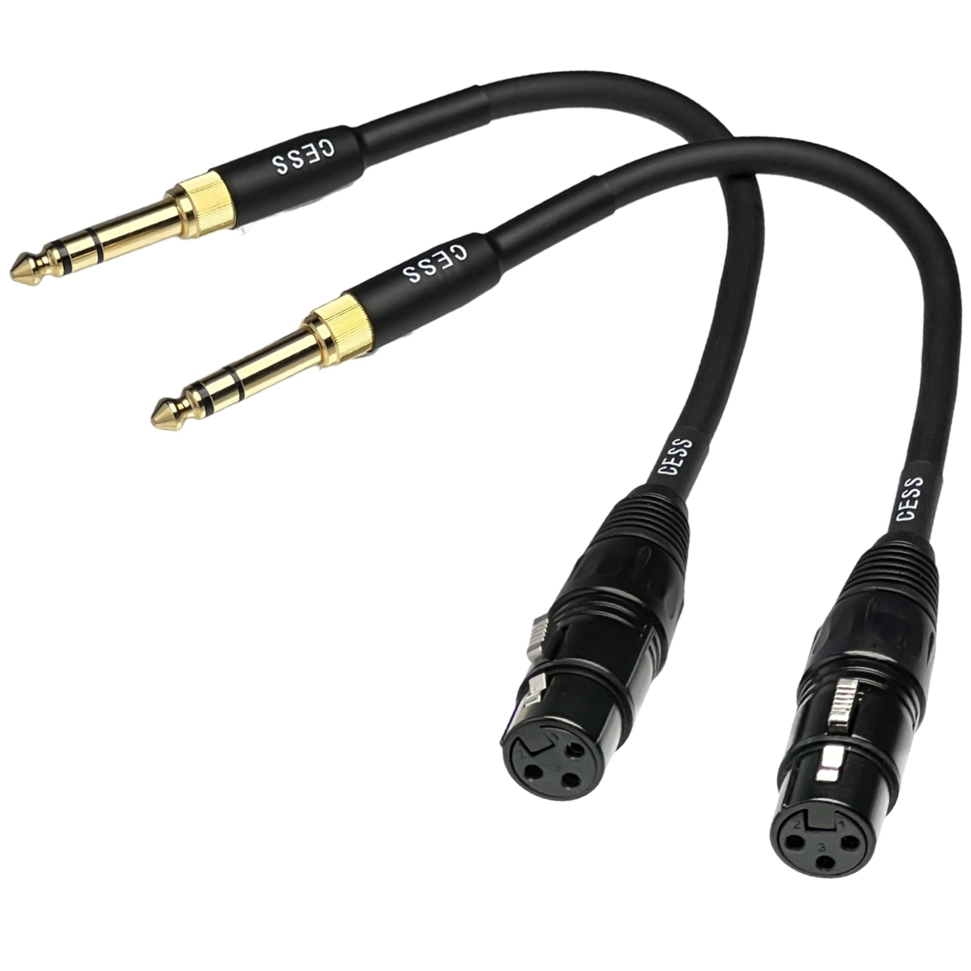 CNCESS CESS-210 XLR to 3.5mm TRS Adapter Cable with 3.5mm to 6.35mm (1/4”) Converter, Female to Male, Compatible with Microphone, Active Speakers, Stage, DJ, Studio Audio Console, 2 Sets