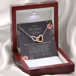 8th Wedding Anniversary Wife Gift – 8th Anniversary Necklace Gift For Wife – 8 Year Wedding Jewelry Gift For Her – 8 Year Anniversary Wedding Present – 8THV4-IH1