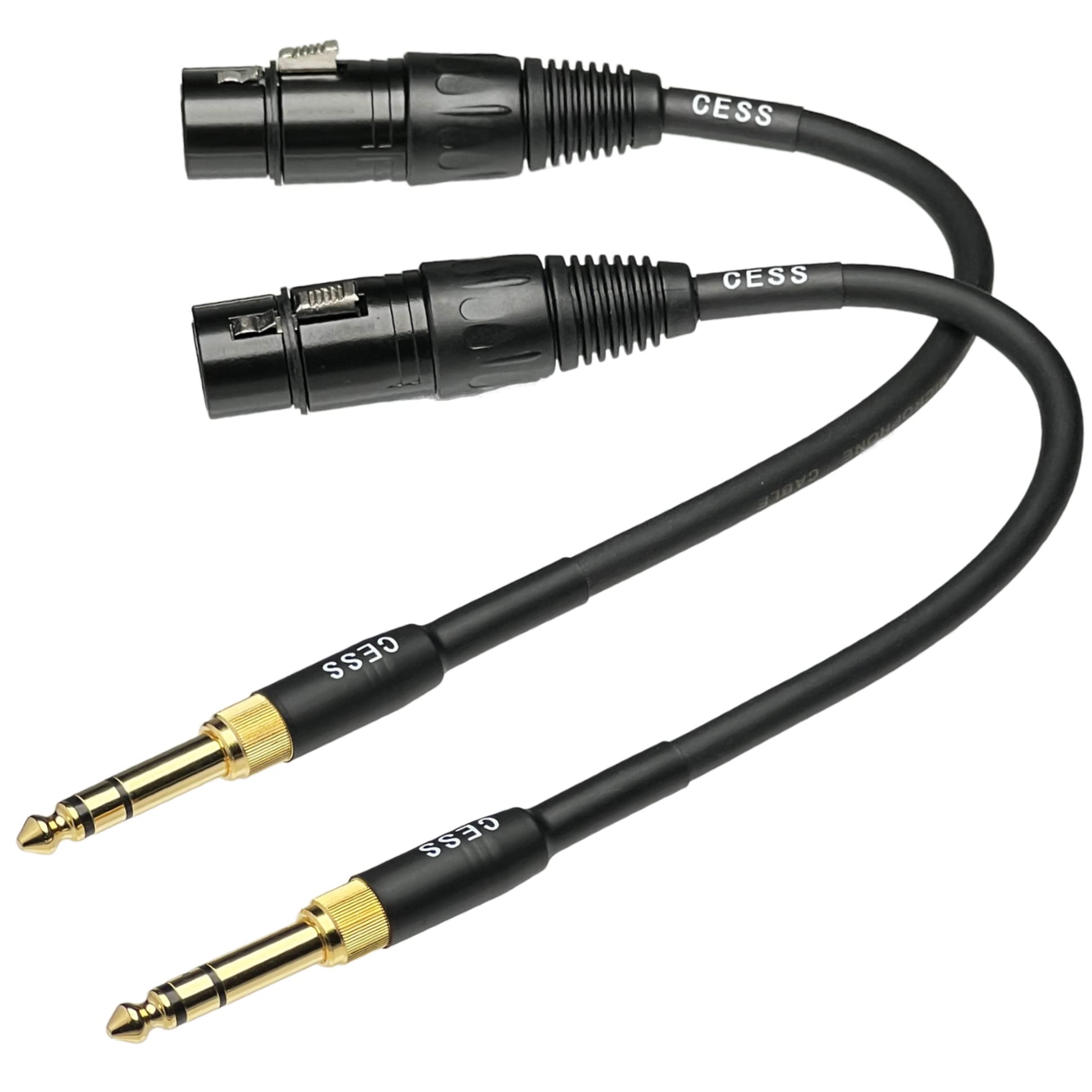 CNCESS CESS-210 XLR to 3.5mm TRS Adapter Cable with 3.5mm to 6.35mm (1/4”) Converter, Female to Male, Compatible with Microphone, Active Speakers, Stage, DJ, Studio Audio Console, 2 Sets